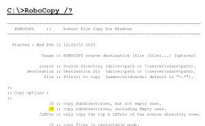 RoboCopy switches